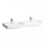 Dvigubas praustuvas Laufen PRO S 1300x465x95 mm, baldinis, su 1x2 anga maišytuvui viduryje 